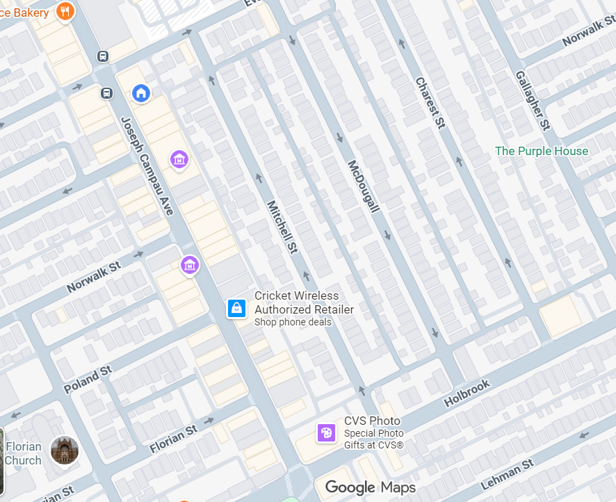 Map showing location of Skyview Travel Agency / FlyXability at 9726 Joseph Campau St, Hamtramck, MI 48212